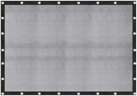 [Windscreensupplyco] 60-70% 10 FT X 12 FT Mesh Tarp/Shade Cloth 9-Needle Knitted Heavy Duty Black with Grommets for Green House, Garden, pergola, Pools, Dump Truck - MT1012BLKX1