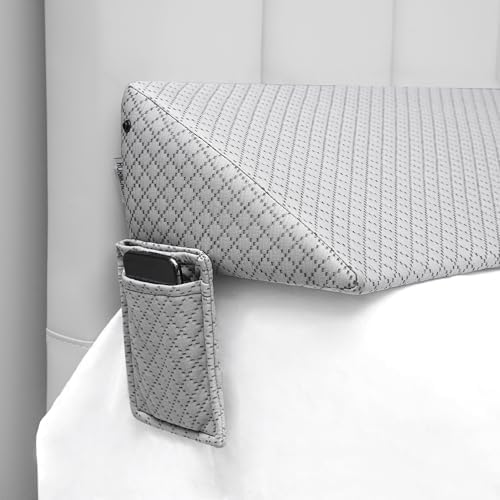 King Bed Wedge Pillow Headboard Gap,Wedge Pillow Headboard/Bed Gap Filler,Fill The Gap (0-8") (Gray, 76"x10"x6")