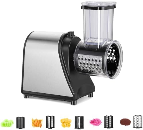 Electric Cheese Grater, Professional 250W Cheese Grater Electric, Electric Slicer Shredder for Vegetables, Potatoes, Cheeses and Fruits, Home Kitchen Use