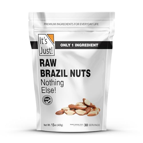 It's Just - Raw Brazil Nuts, Unsalted, Non-GMO, Keto Friendly, Vegan, No PPO, Large, Premium, Freshly Packaged in USA (15 Ounce)