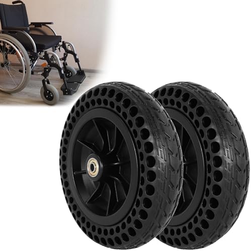 8"x 1.8" Electric Wheelchair Front Casters - 8 Inch Honeycomb Solid Tire Wheel Assembly - Suitable for Electric & Manual Wheelchair Replacement (One Pair)
