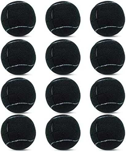 Magicorange 12 PCS Precut Walker Tennis Balls for Walker/Furniture Legs Floor Protection, Heavy Duty Long Lasting Felt Pad Glide Coverings (Black)