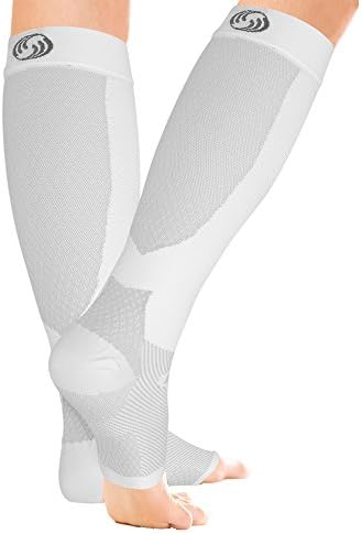 OrthoSleeve FS6+ Compression Foot & Leg Sleeve (1 Pair) for Plantar Fasciitis, Heel Pain, Achilles Tendonitis, Shin Splints, Venous Insufficiency and Leg Cramps