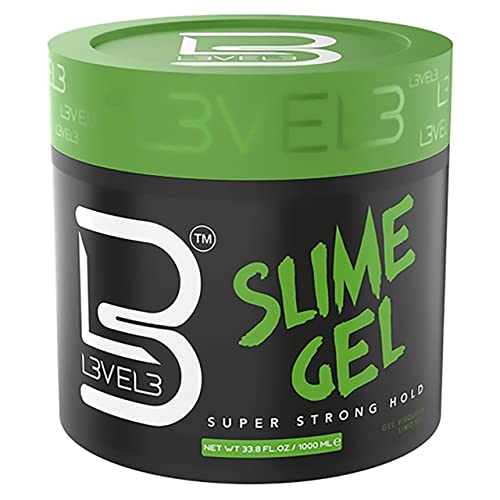 L3 Level 3 Slime Gel - Strong Control Hair Styling Gel - Flake-Free, Long-Lasting Hold - Adds Volume, Texture
