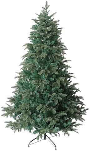 Pre-lit Artificial Christmas Tree 6Ft, Luxury Full Xmas Tree with 300 LED Lights, 1000 PE&PVC Branch Tips, Switchable Warm White or Colorful with Remote Control, 9 Modes, Metal Stand