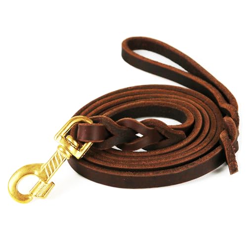 4FT Heavy Duty Dog Leashes for Large Dogs, Sturdy Dog Leash Design for Outdoor Enthusiasts and 4 Foot Leather Dog Leash For Professional Trainers.