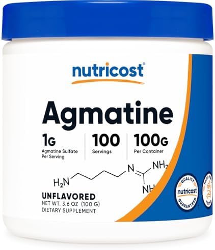 Nutricost Agmatine 100 Grams - Pure Agmatine Powder 100 Servings (Agmatine Sulfate)