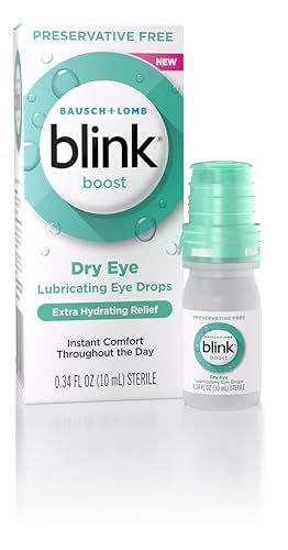 BLINK Boost Preservative-Free Lubricating Eye Drops, Eye Care Drops for Dry Eyes, Instant Moisture for Dry Irritated Eyes & Comfort Throughout The Day, Contact Lens Friendly, 10 mL
