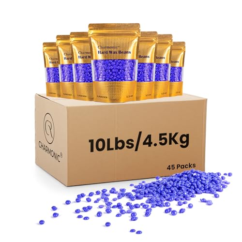Hard Wax Beads, 10 LB Wax Beans, Bulk Hair Waxing Beads for Face, Eyebrow, Brazilian, Legs, Body and Bikini Hair Removal, Depilatory Wax Bead, at Home Waxing Kit for Women & Men (Lavender)