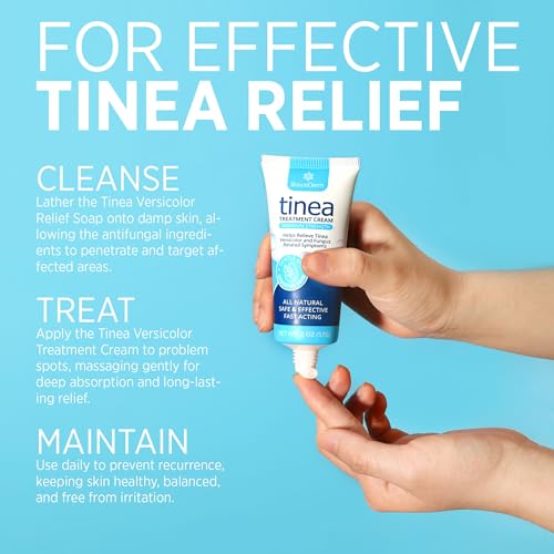 Tinea Versicolor Relief Cream & Soap: Clinically Proven Treatment for Tinea Versicolor, Athlete’s Foot, Ringworm, and Fungal Skin Conditions – Soothes, Cleanses, and Restores Skin Health