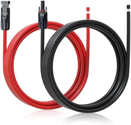 ECO-WORTHY 10FT 10AWG Solar Extension Cable 30A/1000V DC, IP67 Waterproof with Compatible Quick Connectors (Red+Black) for Solar Panels, Controllers, Off-Grid Systems