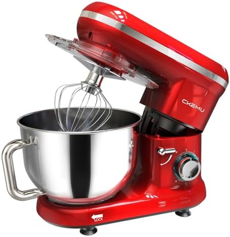Stand Mixer | Powerful 660W Motor | Large 6.5 Qt. Bowl | 6-Speed Control | Dishwasher-Safe Attachments | Tilt-Head Design | Perfect for Home Bakers (Red)