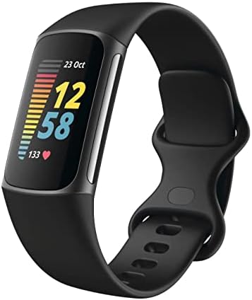 Fitbit Charge 5 Advanced Fitness Tracker with GPS, Heart Rate, Sleep & Health Tracker - Power Bundle with Adapter (Graphite Stainless Steel)