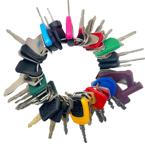 50 Heavy Equipment Keys Master Set Construction Ignition Keys Set Fits Caterpillar CAT Case JD Gehl JCB Hyster JLG Komatsu Kubota Yanmar Takeuchi New Holland Volvo
