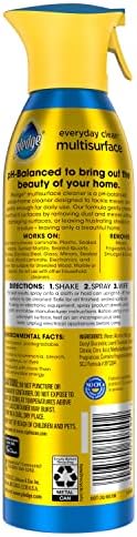 Pledge pH-Balanced Multisurface Spray, Everyday Cleaner, Rainshower Scent, 9.7oz (Pack of 3)