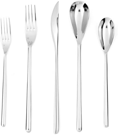 FORTESSA Dragonfly 18/10 Stainless Steel Flatware, 20 Piece Place Setting With Table Knives, Forks and Spoons (Service For 4), Dishwasher Safe, Polished