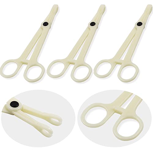 Piercing Clamps 25Pcs Piercing Forceps Septum Forceps Clamps Rounded Slotted Disposable Piercing Clamps for Ear Nose Lip Navel Tongue Septum Belly Piercing Kit Piercing Tools