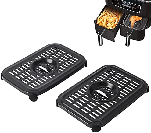 Air Fryer Crisper Plate for Ninja Foodi DZ201,2 Pcs Replacement Grill Pan for Ninja DZ100,Air Fryer Replacement Parts and Accessories