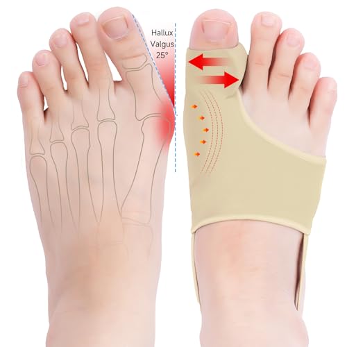 2PCS Bunion Corrector for Women & Men Big Toe, Big Toe Separators-Bunion Splint-Bunion Pads-Hammer Toes Straightener-Toes Spacers Pain Relief, Comfortable & Breathable for Day/Night