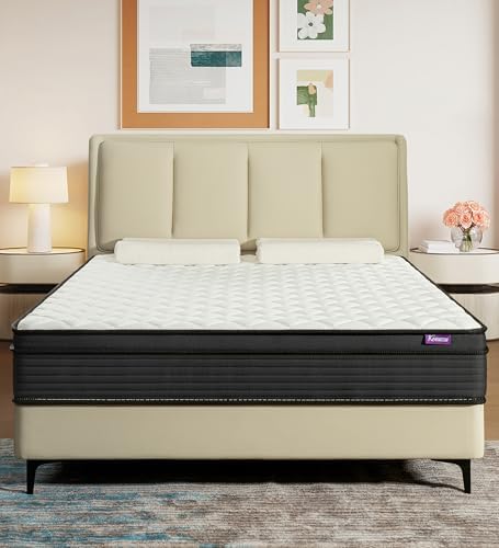 Queen Mattress,12 Inch Memory Foam Hybrid Mattresses in a Box with Individual Pocket Spring,for Pressure Relief & Motion Isolation Queen Size Mattress.