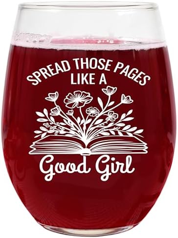 Book Lovers Wine Gift – Funny Wine Glass for Women Who Love Spicy Books – Bookish Gift for Readers, Dark Romance BookTok Lover Cup for Her