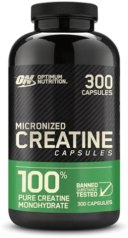 Optimum Nutrition Micronized Creatine Monohydrate Capsules, Keto Friendly, 2500mg, 300 Capsules (Packaging May Vary)