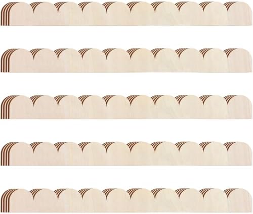 24 Pack Unfinished Scalloped Decorative Wood Trim Scalloped Edge Decorative Wood Molding Cute DIY Moulding Trim for Christmas Home Wall Cabinet Shelf and Window Door (15.75 x 1.57 Inch)