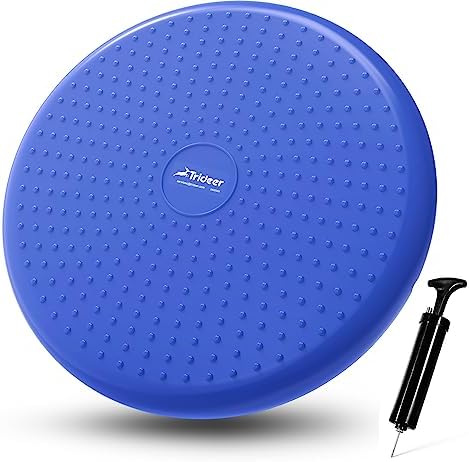 Trideer Wobble Cushion with Inflation Pump - Wiggle Seat for Sensory Kids(Multiple Colors), Balance Disc (Extra Thick)