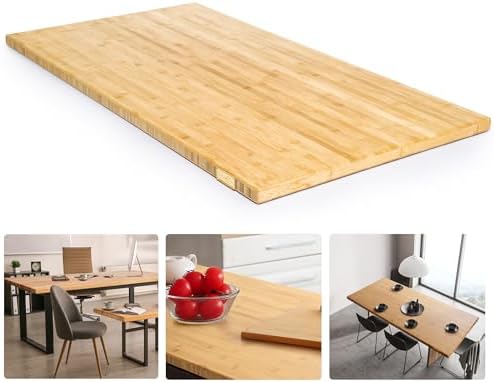48"x25" Butcher Block Countertop, DIY Bamboo Countertop, 1.2'' Thick Waterproof Table Top, Used as Cutting Board, Office Desk Tops, Living and Dining Room Tables, Laundry Counters, Kitchen Countertop