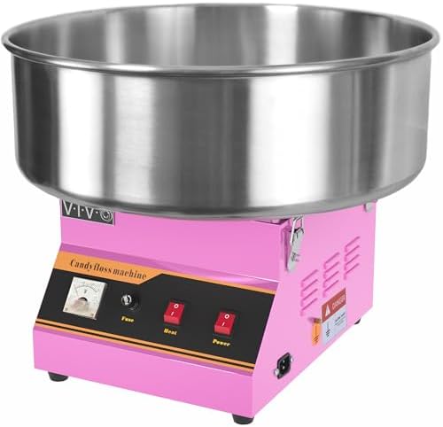 VIVO Pink 1030W Electric Cotton Candy Machine, Commercial Candy Floss Maker, 20 inch Stainless Steel Bowl with Sugar Scoop, Easy Home Use, CANDY-V001