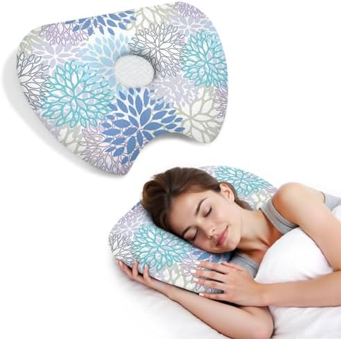 Ear Piercing Pillow for Side Sleepers with Washable Cover Pillows with Holes for Ear Pain,Donut Pillow for Adults CNH Ear Pain Relief Pressure Sores Ear Pillow with Hole in Center