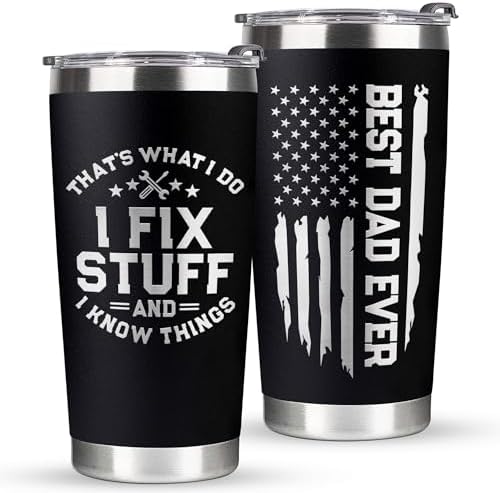 Christmas Gifts for Dad, Men - Gifts for Dad from Daughter, Son - Dads Birthday Gift Ideas, Happy Birthday gifts for Dads, Fathers - Best Dad Ever Gift, Best dad Tumbler, 20 Oz dad Cup