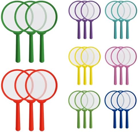 24Pcs Kids Magnifying Glasses Plastic Magnifier Colorful Hand Lens 5X Mini Magnifying Glass for Children Science Class Reading Outdoor Observation Party Favor IRCHLYN (8 Colors)