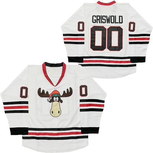 #00 Griswold Movie Hockey Jerseys X-Mas Christmas Vacation Mens Jersey White Stitched