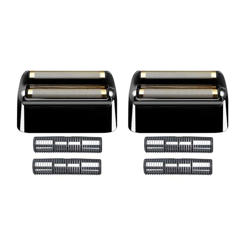 2Pack Shaver Replacement Foil and Cutters compatible with BaBylissPRO Double FXFS2 Metal shaver foil replacement (Black-2PCS)