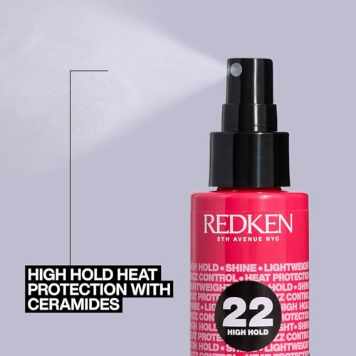 Redken Thermal Spray 22 High Hold - Thermal Heat Protectant and Setting Mist, For Curling and Flat Irons, Lasting Frizz Control & Protects Against Heat Damage