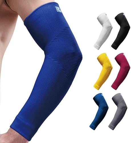 LP SUPPORT 668 Elbow Compression Sleeve Brace, Tennis and Golfer’s Elbow, Tendonitis, For Workouts, Men & Women (1-Pack)