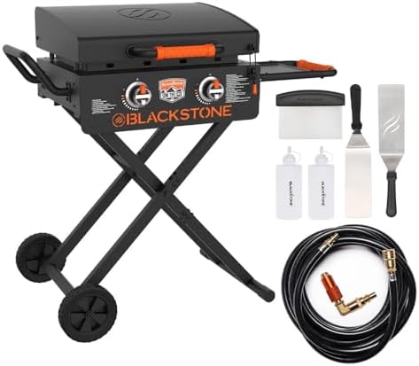 Blackstone On The Go 22" Omnivore Griddle RV-Ready Package - Includes Propane Quick Connect and Griddle Tool Kit - The Ultimate Blackstone Grill Kit