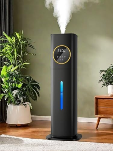 Humidifier Large Room Bedroom with Night Light, 2.1Gal(8L) Humidifiers for Home with Essential Oil Diffuser, Top Fill Whole House Cool Mist Humidifiers for Plants Baby Kids Adults(Black)