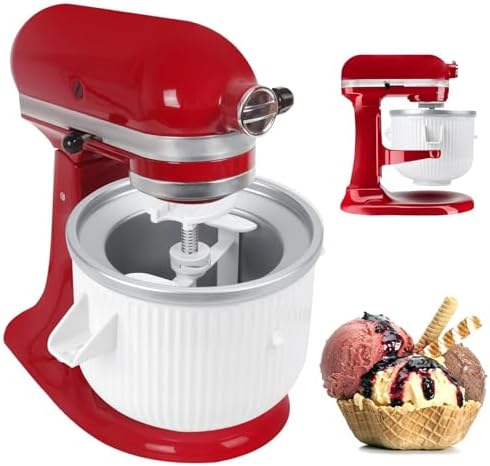 Ice Cream Maker Attachment for Kitchenaid Stand Mixer,2-Quart Frozen Yogurt - Ice Cream & Sorbet Gelato Maker,Fits 4.5 5 6 7qt,Not Fit Artisan Mini 3.5Qt Mixer