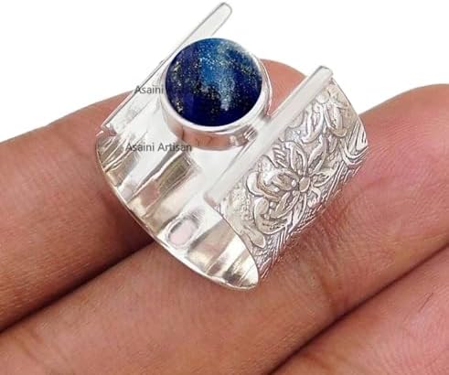 Timeless Elegance: 7MM Round Gemstone Pure 925 Sterling Silver Gift Floral Engraved Ring for Every Occasion