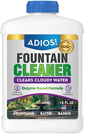 Fountain Cleaner and Clarifier for Outdoor and Indoor Fountains – Safe for Plastic, Metal, Glass and Stone (16oz)