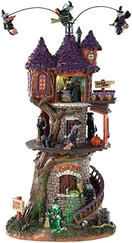 2018 Lemax Animated Halloween Figurine 6.10 x 5.12 x 11.69 Inches Polyresin Plastic Blend Multi-Color Witches Tower With Motion And Sound