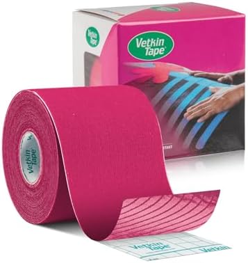 VETKIN VetkinTape Canine & Equine Kinesiology Tape | Veterinary Medical Tape | Vet Wrap for Joint Support & Pet Care | Self Adhesive Bandage Wrap | Pink | 2.4in | (Pack of 1)