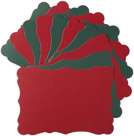 Homtable 50 Pack Shiny Blank Cardstock Greeting Cards for DIY Crafts (Christmas Red/Green, 4x6IN)