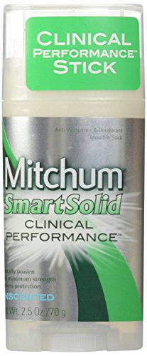 Mitchum Men Smart Solid Antiperspirant Deodorant, Unscented, 2.5oz.