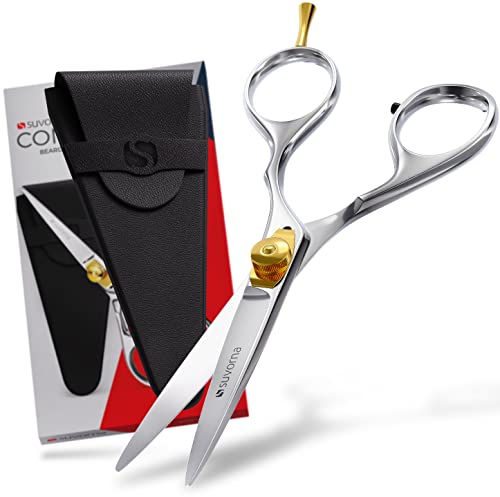 Beard & Mustache Scissors for Men - 5" Grooming Scissors for Trimming, Cutting, and Shaping Facial Hair - Japanese Steel Hair Cutting Scissors for Barbers, Professionals & Home Use