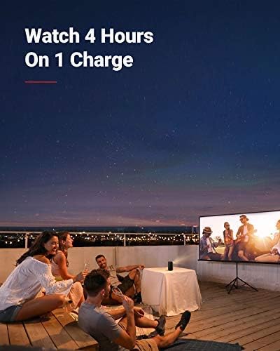 Anker Nebula Capsule Max, Pint-Sized Wi-Fi Mini 200 ANSI Lumen Portable movie Projector, 8W Speaker, 100 Inch Picture, 4-Hour Video Playtime, Outdoor Projector (Renewed)