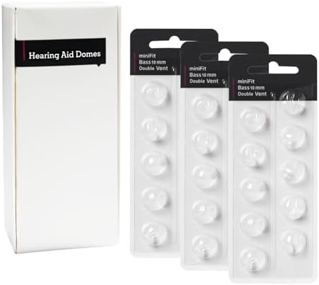 Hearing Aid Domes for Oticon Replacements, Oticon Minifit Double Vent Bass Domes (10 mm/3 Packs）, Universal Domes for Oticon Hearing Aid Supplies.