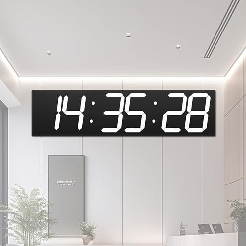 Large Digital Wall Clock 28" with GPS Auto-Sync, Remote Control & Timer, Wall-Mounted for Classroom, Office, Gym, Conference Room